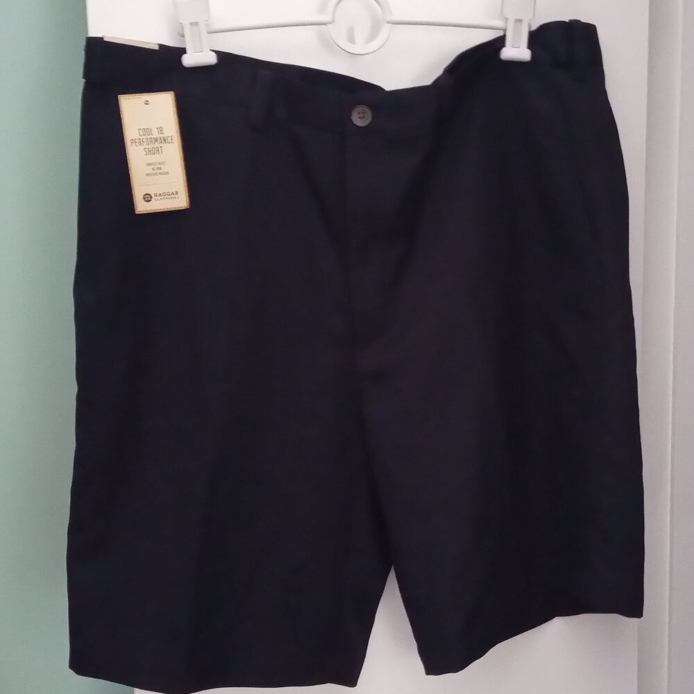Haggar Cool 18 Pro Men's SZ 40 (40x9) Blue Golf Comfort Waist Performance Shorts
